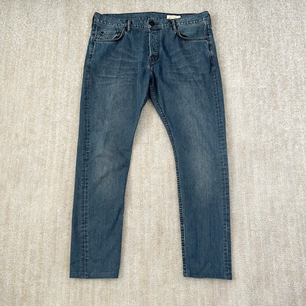 All Saints Button Fly Tapered Skinny Jeans 36
